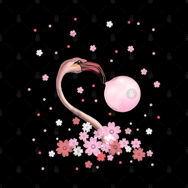 Pink Flamingo and bubblegum by Collagedream