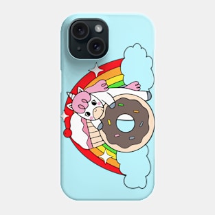 Unicorn With Rainbow Donut Cake Phone Case