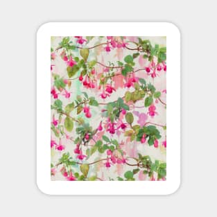 Rainbow Fuchsia Floral Pattern Magnet