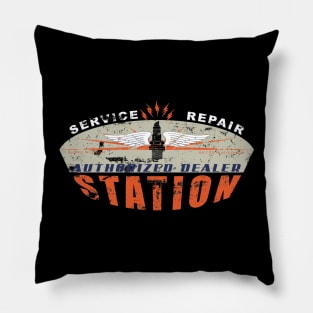 Vintage Service Station Pillow