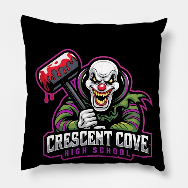 Crescent cove high school Pillow by Cult Classic Clothing