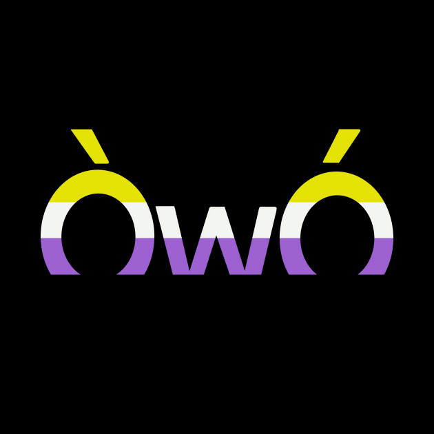 ÒwÓ nonbinary angry owo pride emoticon by Skrayer1219