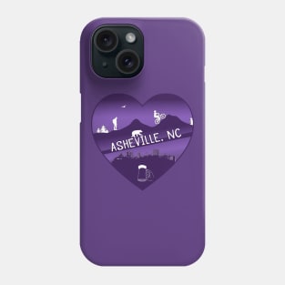 I Love AVL - Heart Cityscape - PURPLE NA 08 Phone Case