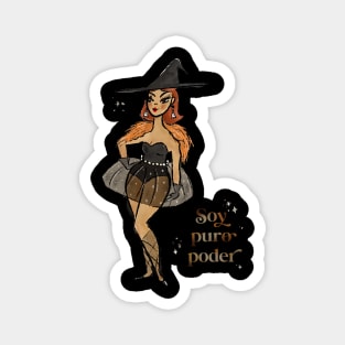 Soy puro poder witch with transparent background Magnet