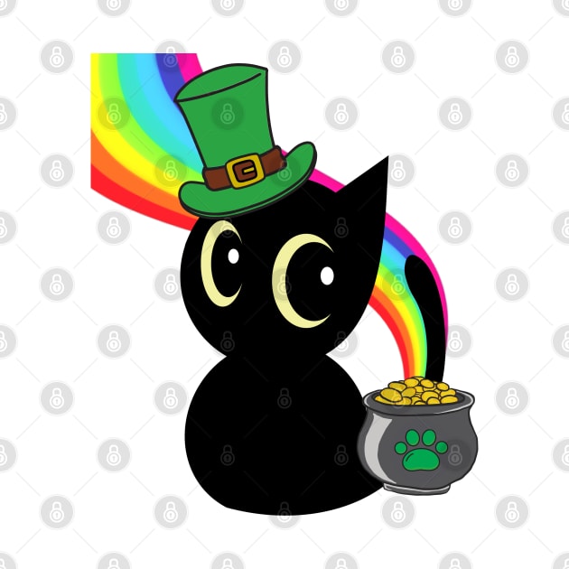 Funny black cat celebrates st patricks day by Pet Station