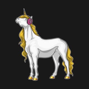 Unicorn Musician Headphone Music T-Shirt