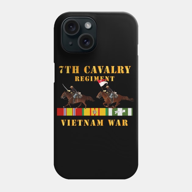 7th Cavalry Regiment - Vietnam War wt 2 Cav Riders and VN SVC Phone Case by twix123844