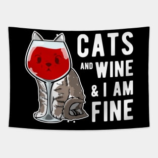 Cats Wine Design for a Cat Lover Tapestry