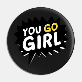 Yo Go Girl Feminist Cute Social Distancing FaceMask for Strong Women Feminism Pin