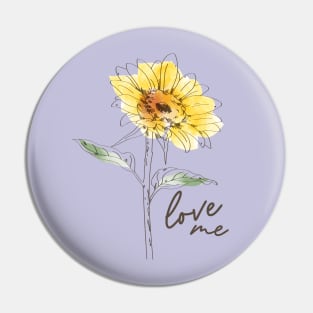 Sunflower lover gift, Sunflower illustration Pin