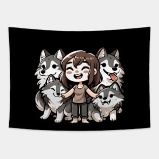 Just a girl who loves wolves Tapestry