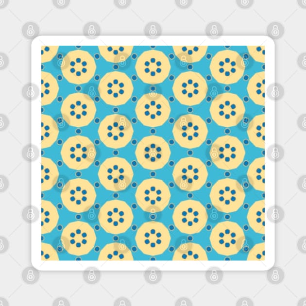 Blue and yellow hippie pattern Magnet by F-for-Fab