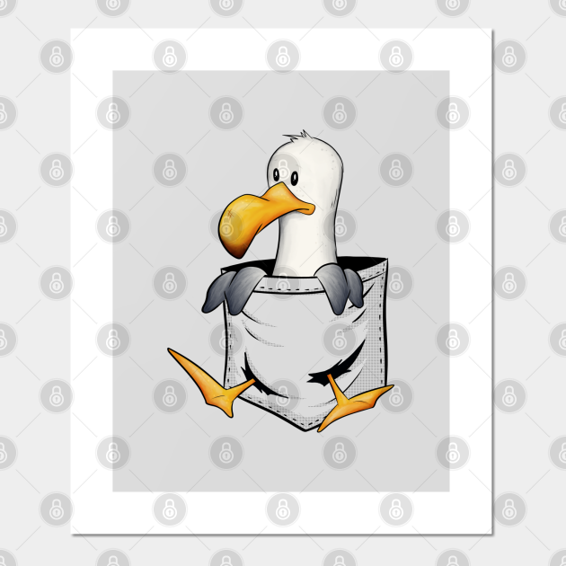 Funny Sea-Bird Drawing Cute Seagull In Pocket - Seagull - Posters and Art Prints | TeePublic Funny Sea-Bird Drawing Cute Seagull In Pocket - Seagull - Posters and Art Prints | TeePublic