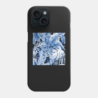 Mediterranean Dusty Blue Tropical Foliage Phone Case