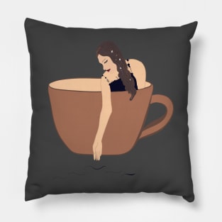 Girl coffee cup Pillow