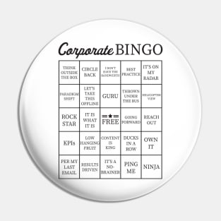 Corporate Jargon Buzzword Bingo Card Pin