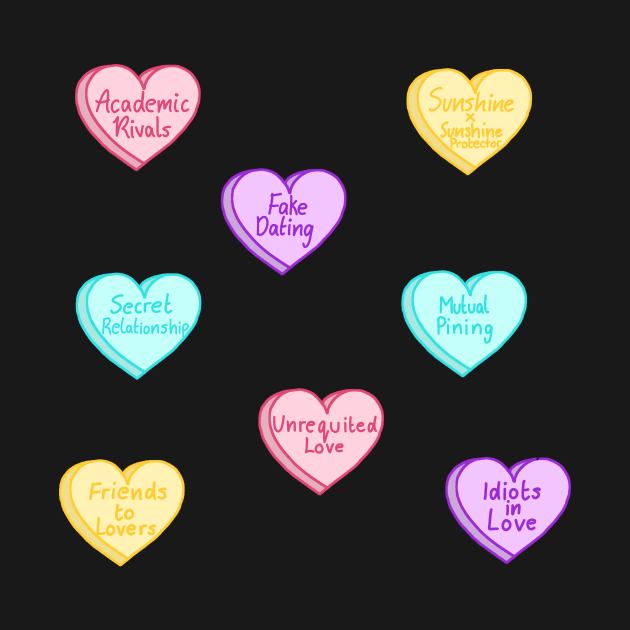 Romance Tropes Loveheart Sticker Pack by TheHermitCrab