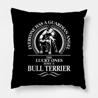 English Bull Terrier Guardian Angel dog sayings Pillow