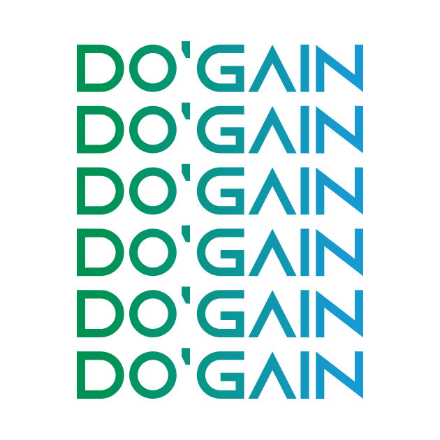 Do'gain (Green/Blue Gradient) logo.  For people inspired to build better habits and improve their life. Grab this for yourself or as a gift for another focused on self-improvement. by Do'gain