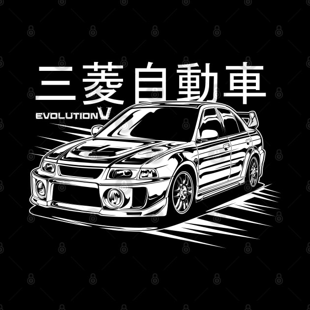 Lancer Evolution V (White Print) by idrdesign