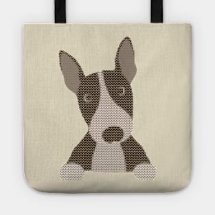 English Bull Terrier Ugly Christmas Sweater Knit Pattern Tote