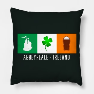 Abbeyfeale Ireland, Gaelic - Irish Flag Pillow