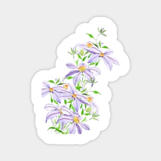 climbing purple clematis florida watercolor Magnet