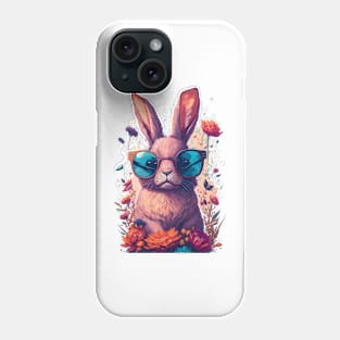 Cool Rabbit Flower Phone Case