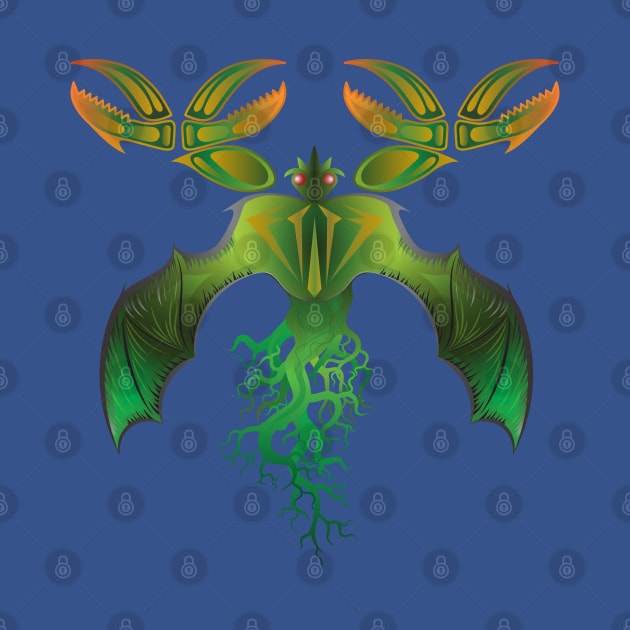 Green winged monster with claws like a crab by tepy 