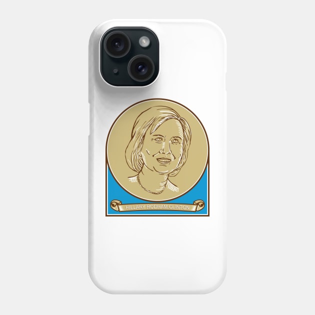 Hillary Clinton 2016 Democrat Candidate Phone Case by retrovectors