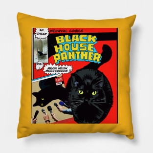 Black House Panther Cat Pillow