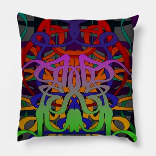 Abstract Symmetrical Colorfull Ribbons Pillow