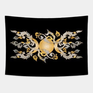 Triple Moon - Triple Goddess Pearl and Gold Tapestry