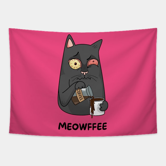 Meow Coffee Tapestry by FurryBallBunny