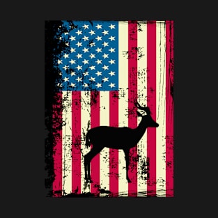 Antelope American Flag USA Patriotic 4th Of July Gifts T-Shirt