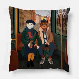 Cat tram Pillow