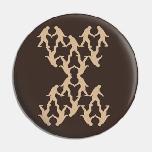 X marks the Sasquatch, Spooky Monster Pattern of Bigfoot Pin