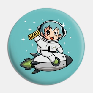 Little girl go to the moon Pin