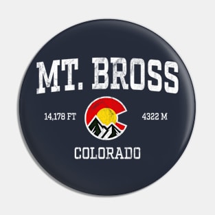 Mt Bross Colorado 14ers Vintage Athletic Mountains Pin