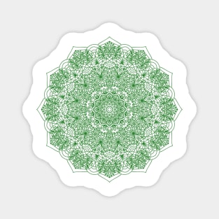 Green Floral hand drawn Mandala. Magnet