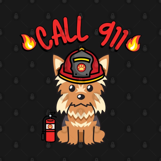 Firefighter Yorkshire Terrier by Pet Station