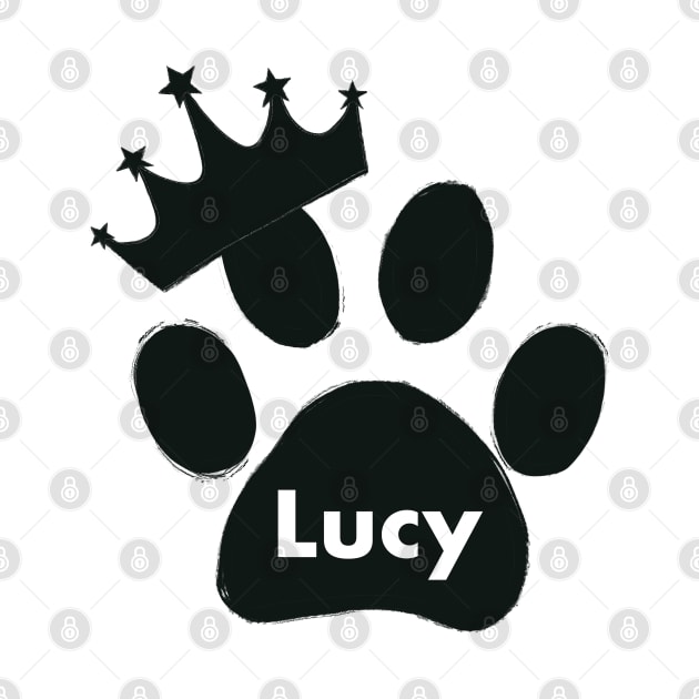 Lucy cat name made of hand drawn paw prints by GULSENGUNEL