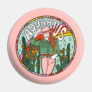 Aquarius Cowgirl Pin