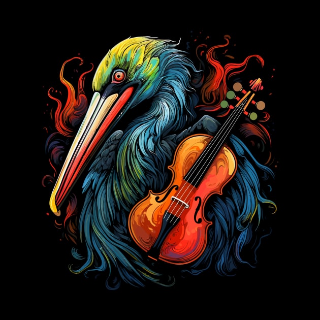 Pelican Playing Violin by JH Mart