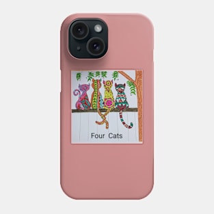 Four Cats T-shirt Phone Case