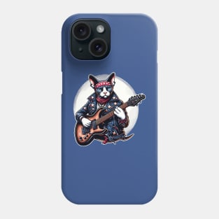 Devon Rex Cat Playing Guitar Phone Case