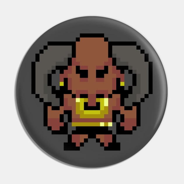 Minotaur 32 Bit Pixel Art Pin by glenmags