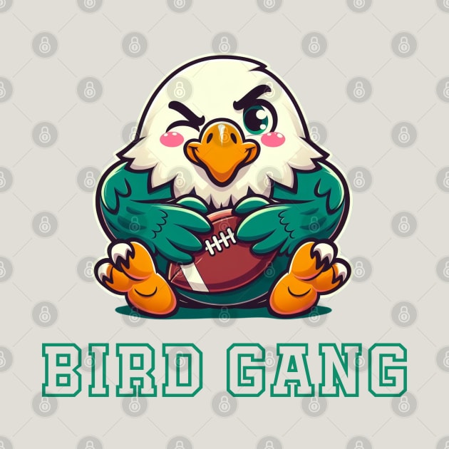 Philadelphia Eagles Bird Gang Cute Kawaii [Green] by Curious Sausage