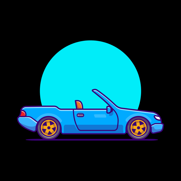 Cabriolet Car Cartoon Illustration by Catalyst Labs