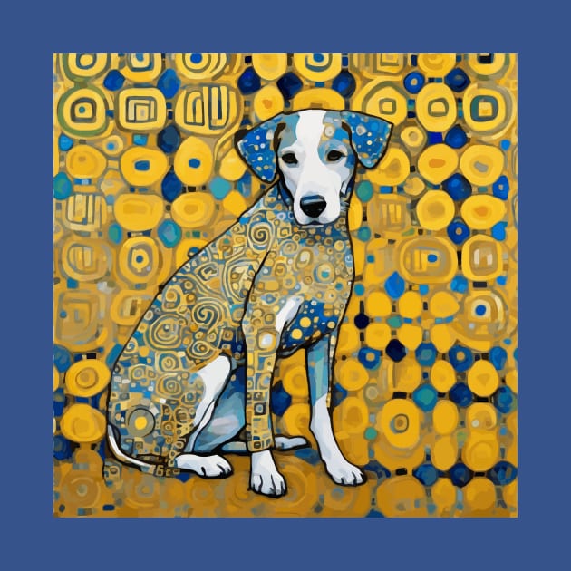 Beautiful Klimt Dog with Blue Ears by bragova